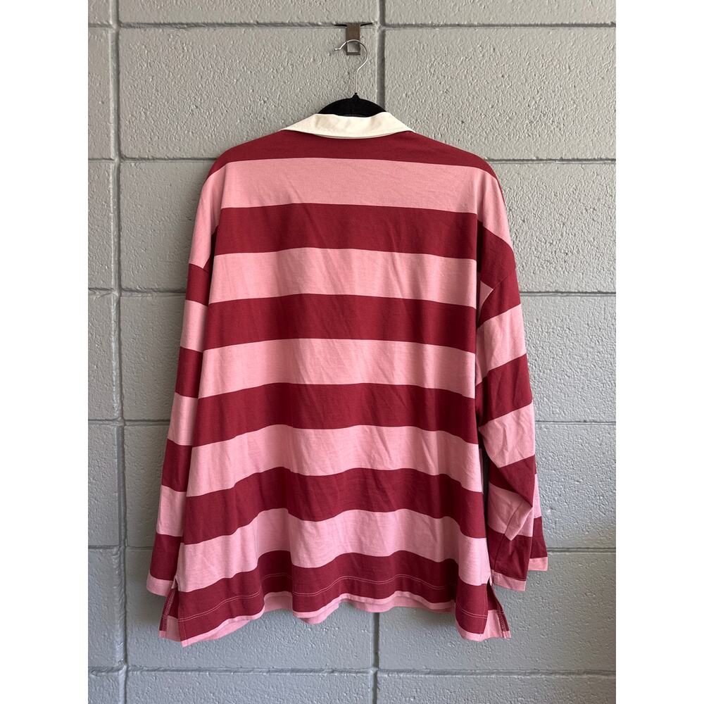 Old Navy Oversized Rugby Polo size XL in Pink Stripe - Picture 4 of 4